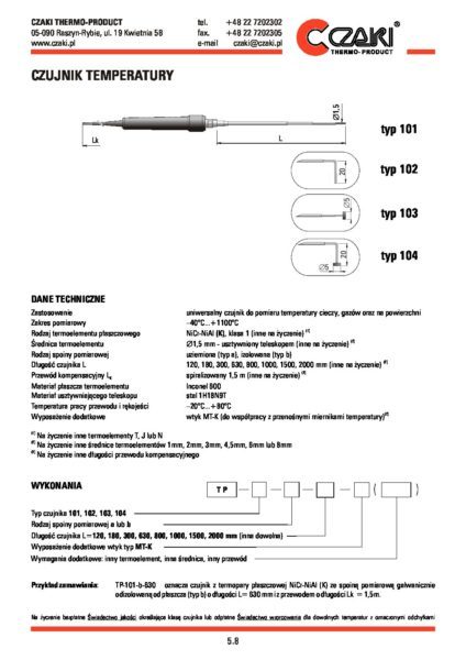 Temperature sensor TP-101