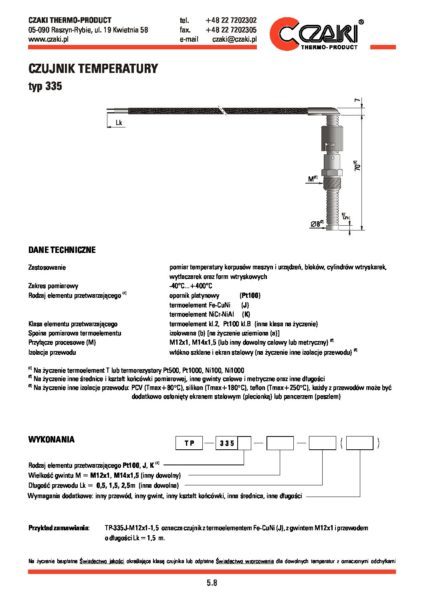 Temperature sensor TP-335