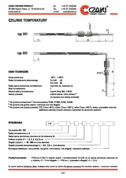 Temperature sensor TP-351