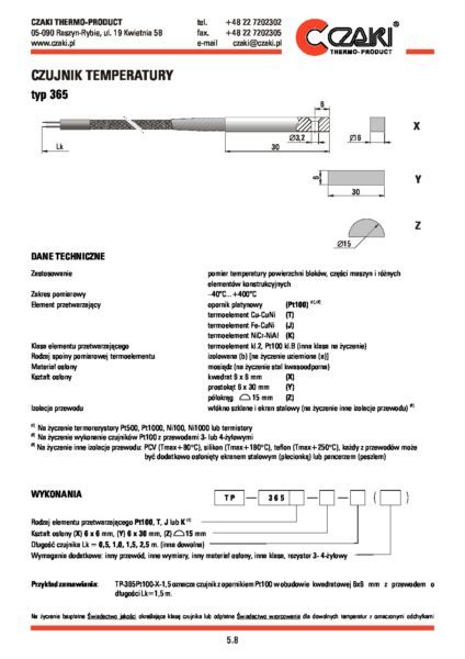 Temperature sensor TP-365