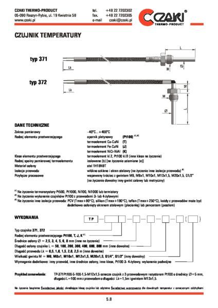 Temperature sensor TP-372