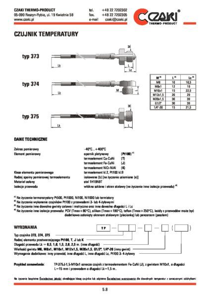 Czujnik temperatury TP-373
