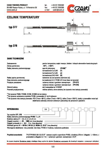 Temperature sensors TP-377