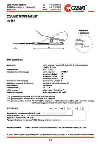 Temperature sensor TP-398
