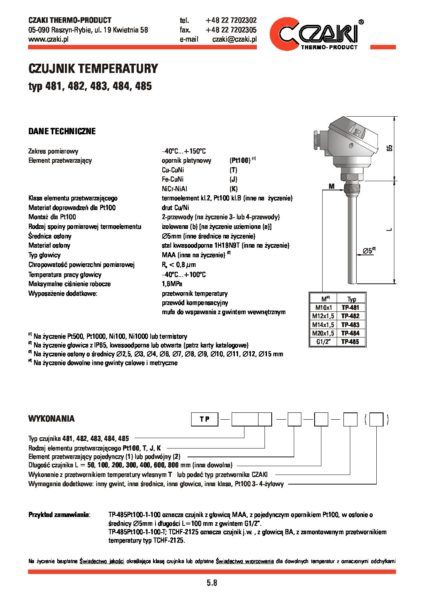 Temperature sensor TP-481_485