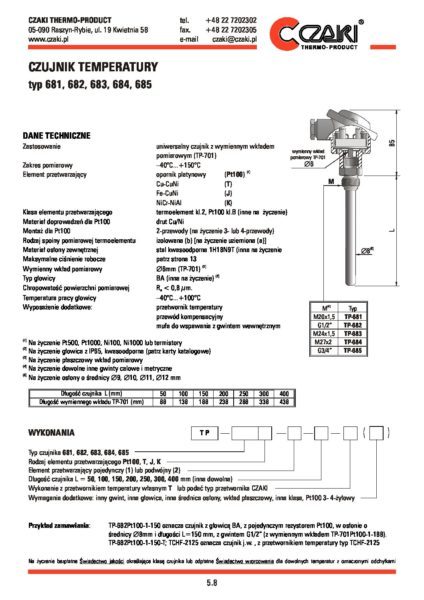 Temperature sensor TP-681_684