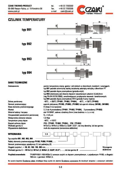 Temperature sensor TP-991