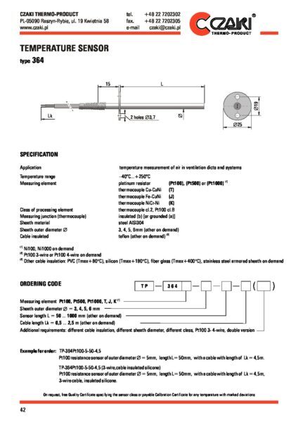 Temperature sensor TP-364