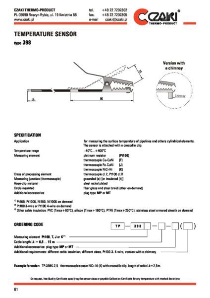 Temperature sensor TP-398