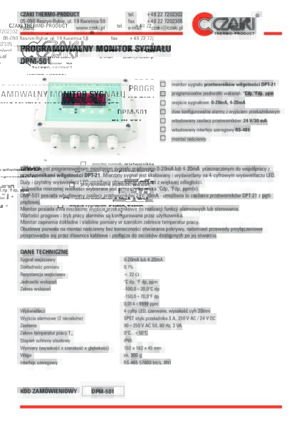 Programowalny monitor sygnału DPM-501