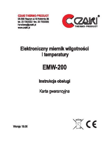 Miernik wilgotności i temperatury gazów EMW-200