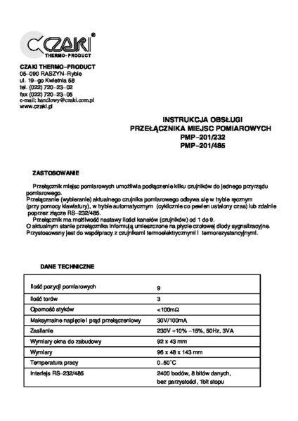 PMP-201 Przełącznik miejsc pomiarowych