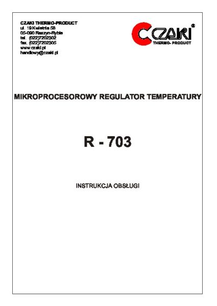 R-703 Regulator temperatury PID