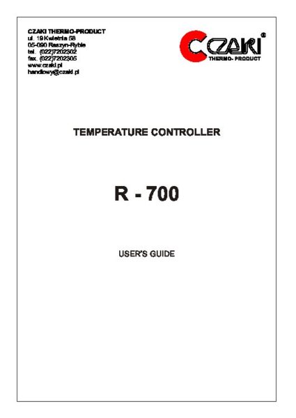 R-700 Regulator temperatury PID (interfejs szeregowy)