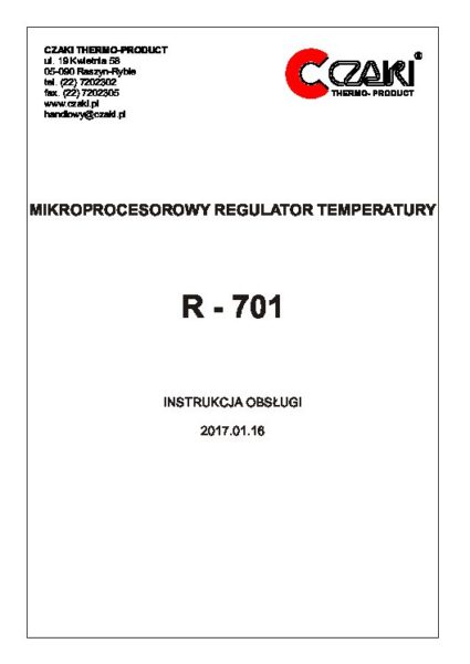R-701 Regulator temperatury PID (interfejs szeregowy)