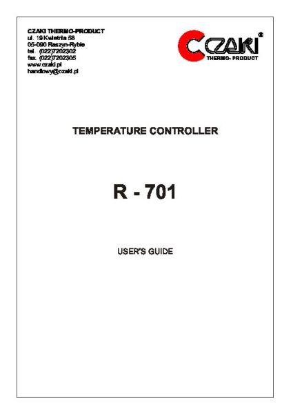 R-701 Regulator temperatury PID (interfejs szeregowy)