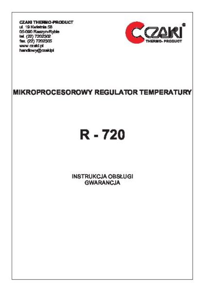R-720 Regulator temperatury PID z profilem czasowym (interfejs szeregowy, autotuning)