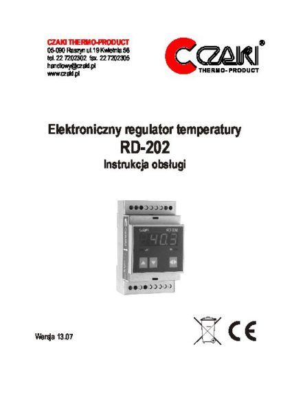 RD-202 Regulator temperatury na szynę DIN (regulacja dwustawna z histerezą)