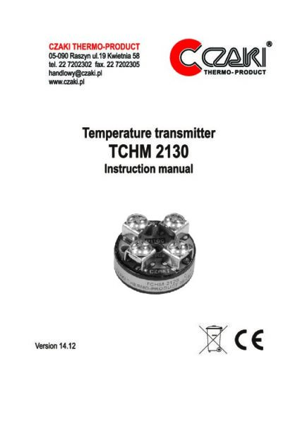 TCHM Analogowy, głowicowy, miniaturowy przetwornik temperatury (dla Pt100, wyjście 4-20mA)
