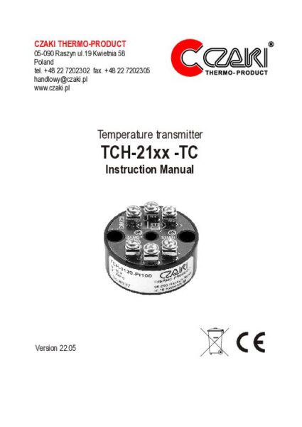 TCH Analogowy, głowicowy przetwornik temperatury