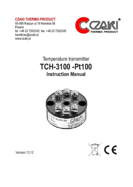 TCH Analogue, head-mount temperature transmitter