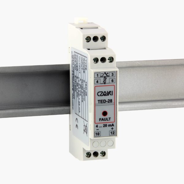 TED-28 Programmable rail-mount transmitter with galvanic insulation (DIN rail, 4-20mA output)