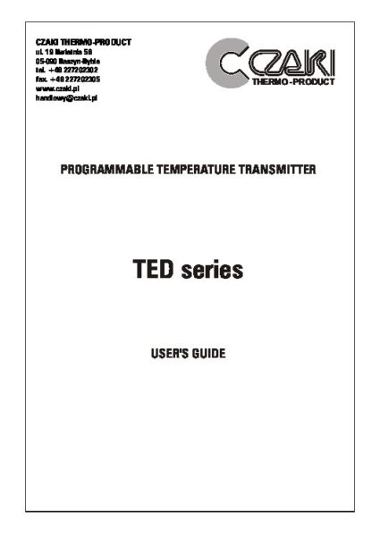 TED-27  Programowalny przetwornik temperatury na szynę DIN (wyjście 4-20mA)