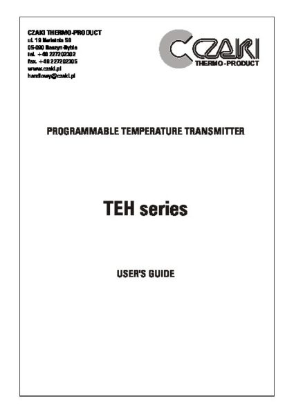 TEH-27 Programowalny, głowicowy przetwornik temperatury (wyjście 4-20mA)