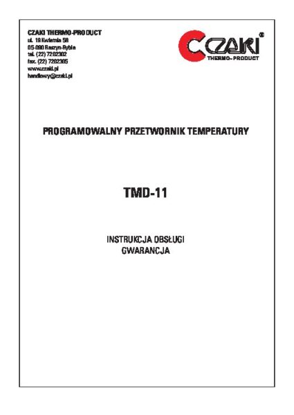 Przetwornik temperatury TMD-11 (na szynę DIN, MODBUS-RTU, Pt100)