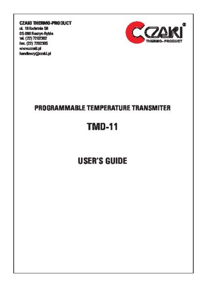 TMD-11 Programmable rail-mount transmitter (DIN rail, Modbus-RTU)