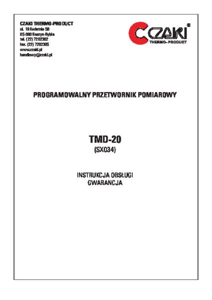 TMD-20 Programmable rail-mount transmitter (DIN rail, Modbus-RTU)