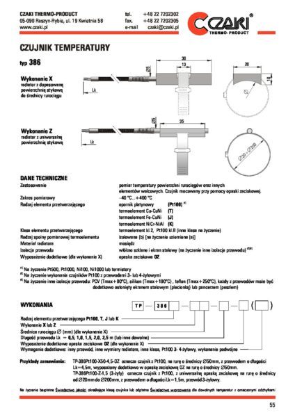 Czujnik temperatury TP-386
