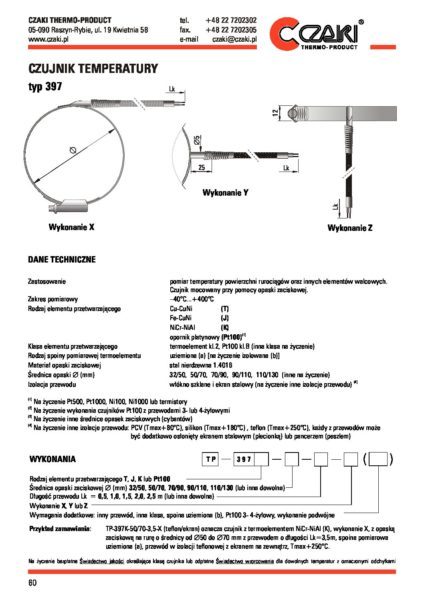 Czujnik temperatury TP-397