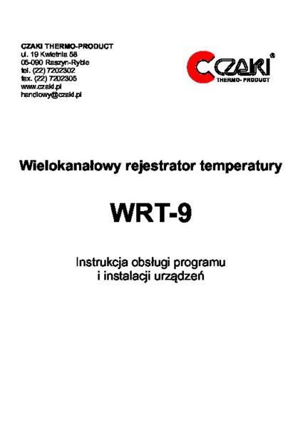 WRT-9 zestaw do rejestracji temperatury