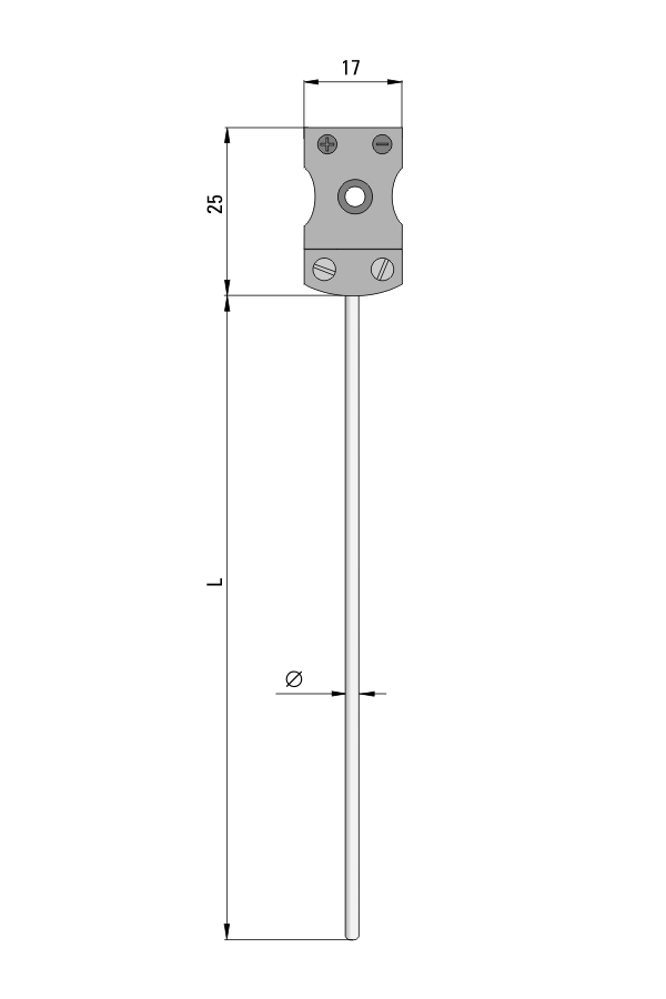 Temperature sensor TP-221_224 sheathed thermocouple with socket MT-G