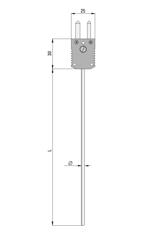 Temperature sensor TP-251_253 sheathed thermocouple with ST plug