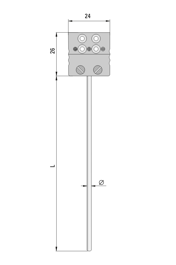 Temperature sensor TP-261_263 sheathed termoresistive with MP socket