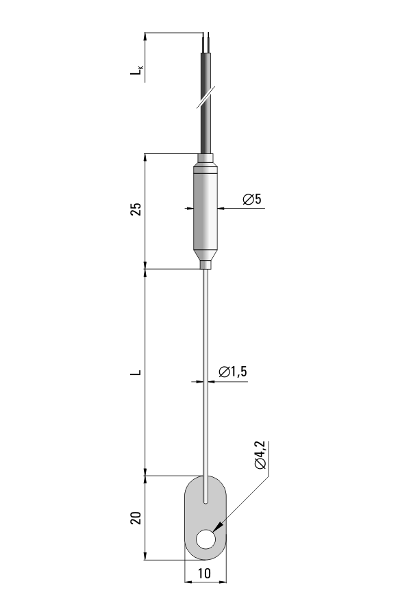 Temperature sensor TP-291 sheathed thermocouple