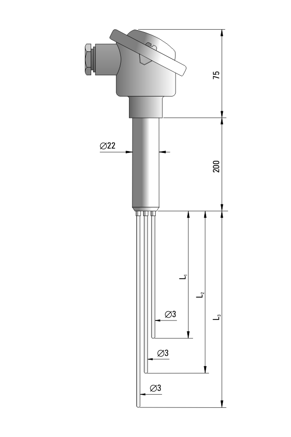 Czujnik temperatury TP-439, wieloelementowy