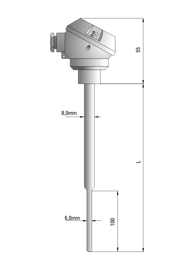 Czujnik temperatury TP-451_453 (termoelement płaszczowy z osłoną)