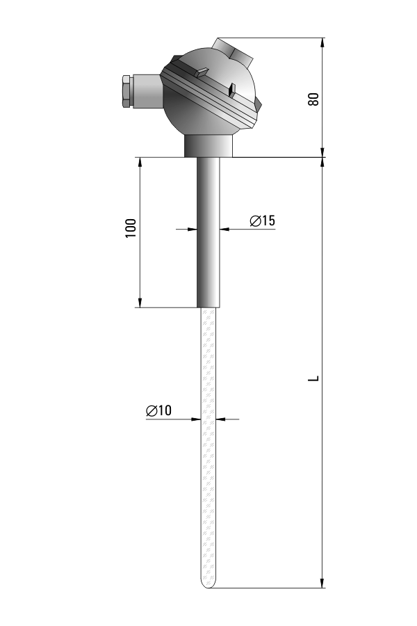 Czujnik temperatury TP-816 (szkło kwarcowe)