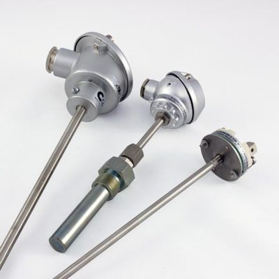 Temperature sensors with measuring insert